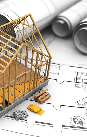 house frame 3d illustration of wooden house frame and floor insulation